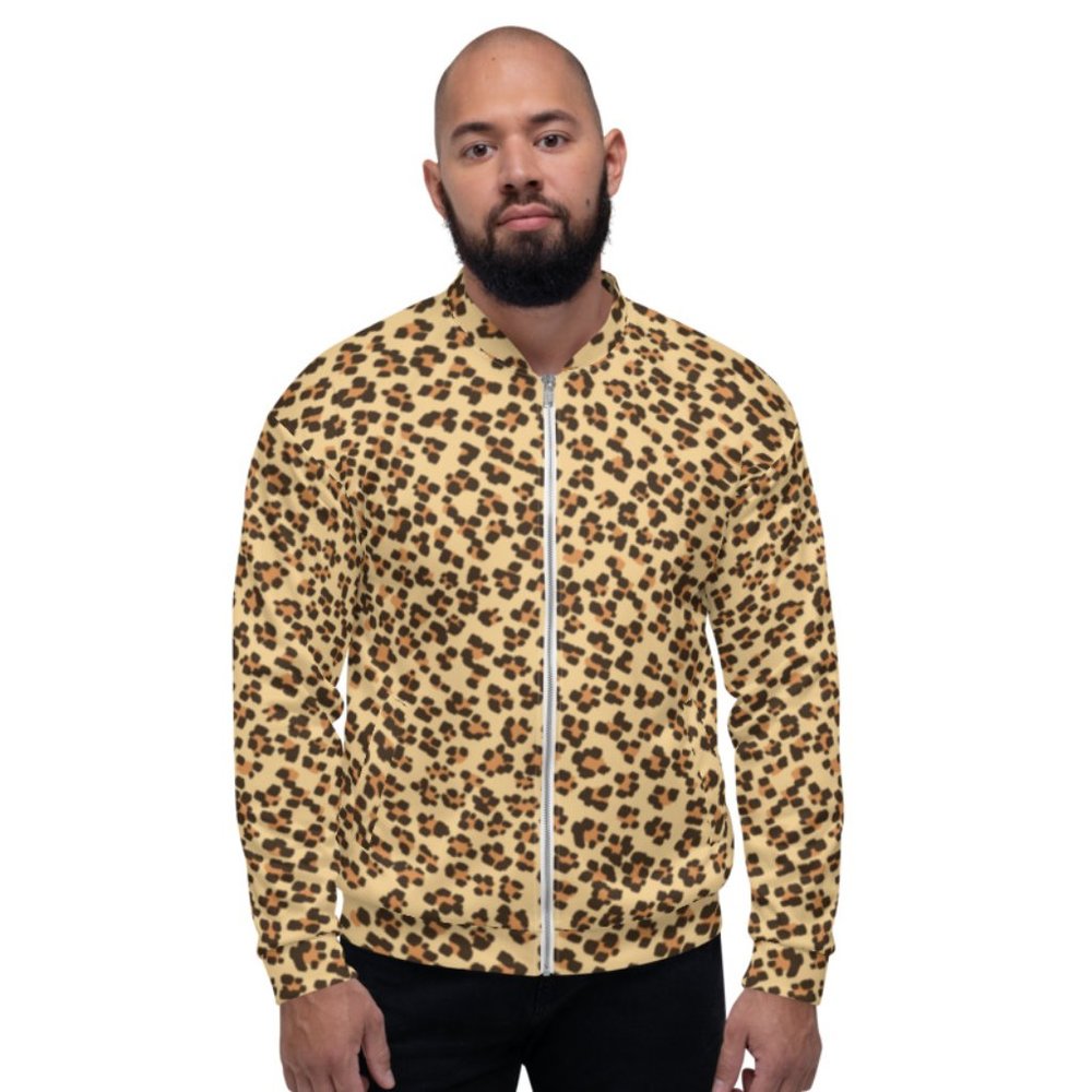 LEOPARD PATTERN Unisex Bomber Jacket.